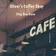 An illuminated CAFE sign and hanging pendant lamps inside a coffee shop, the cover art for Oliver's Coffee Shop