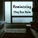 An interior room with a large window overlooking a rainy landscape, the cover art for Reminiscing